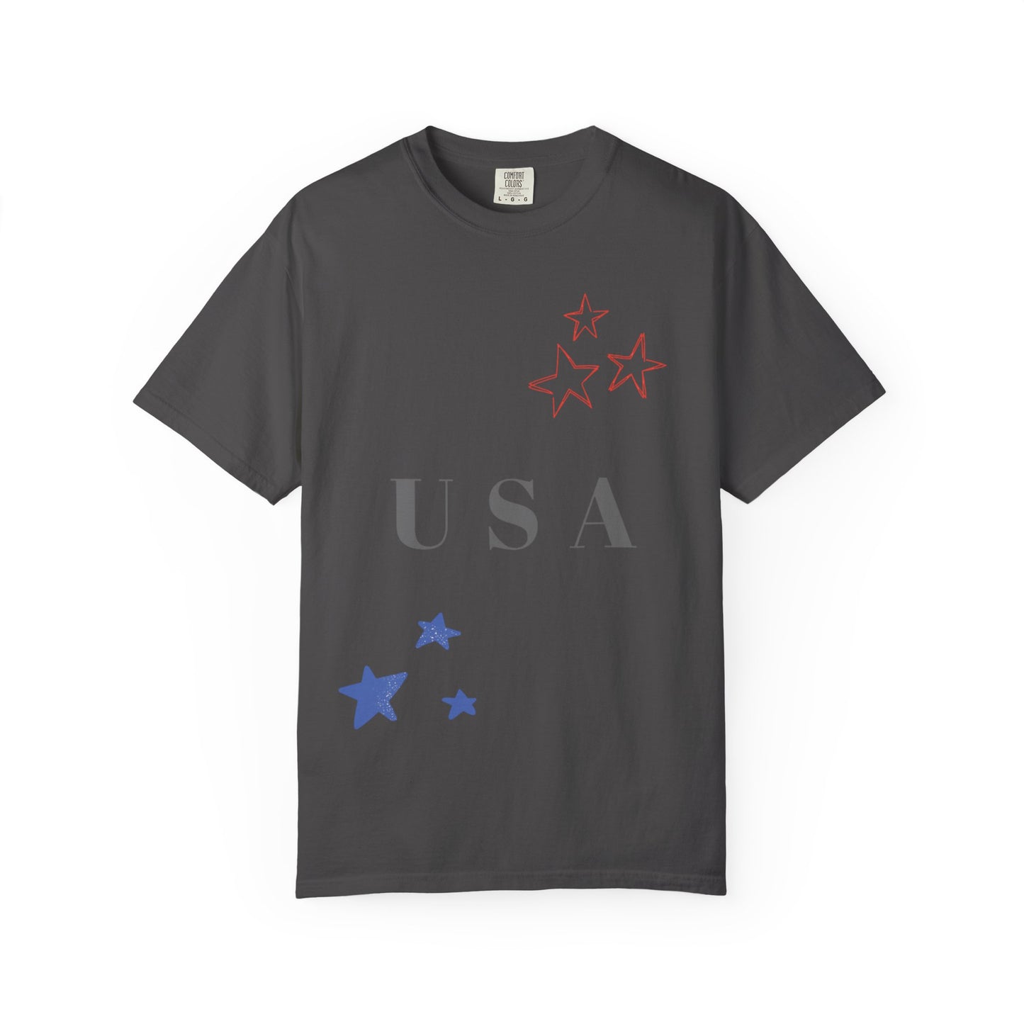 Patriotic Unisex Garment-Dyed T-Shirt - USA Stars Design