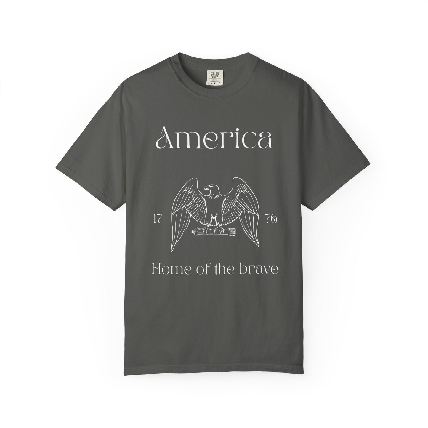 Vintage America T-Shirt - Home of the Brave - Unisex Garment-Dyed Tees
