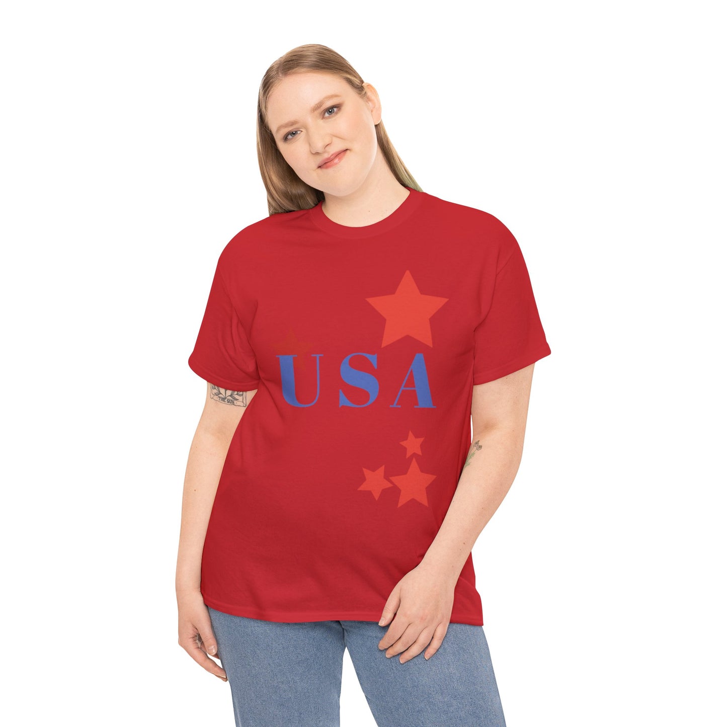 Celebrate Freedom Unisex Heavy Cotton Tee - USA Stars Design