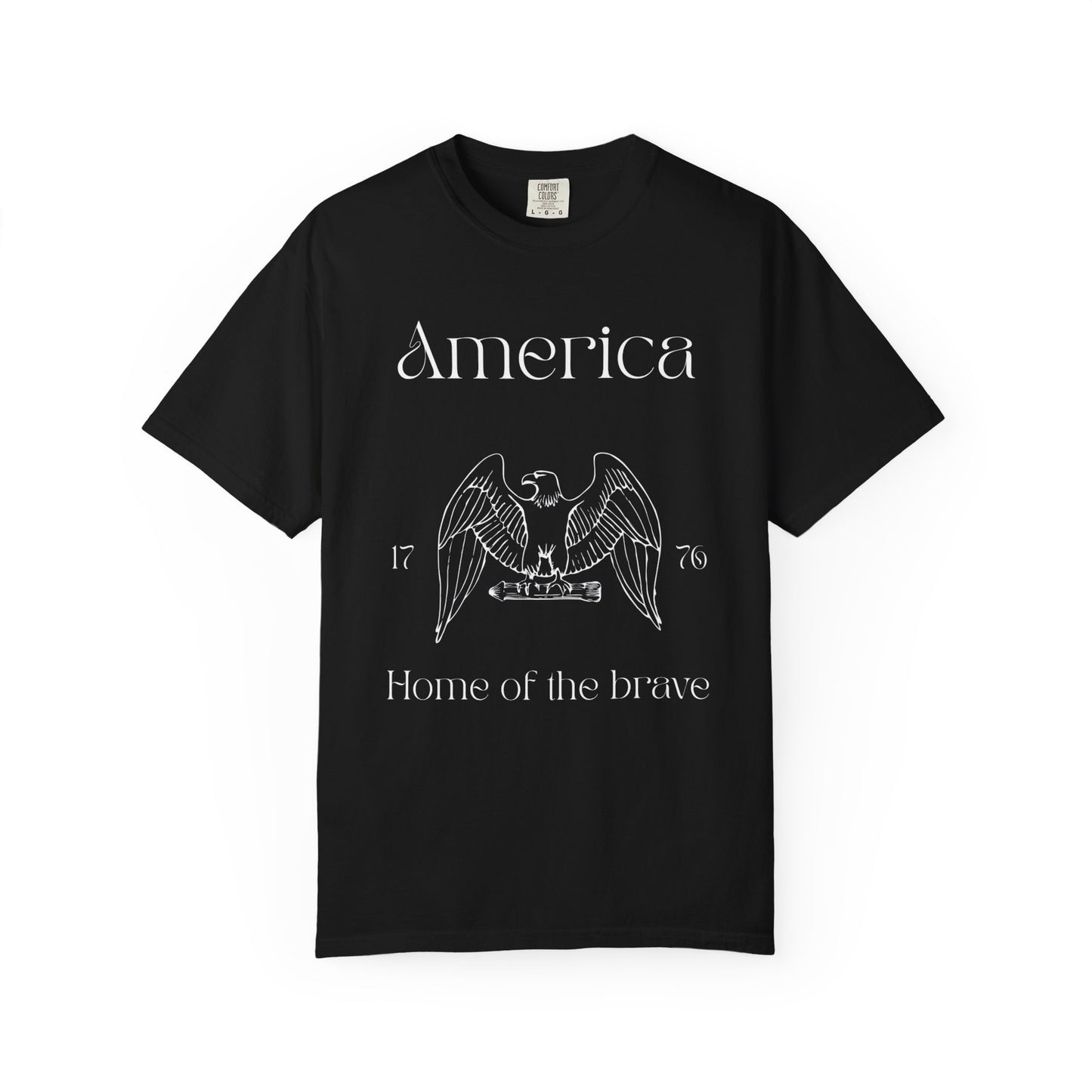 Vintage America T-Shirt - Home of the Brave - Unisex Garment-Dyed Tees