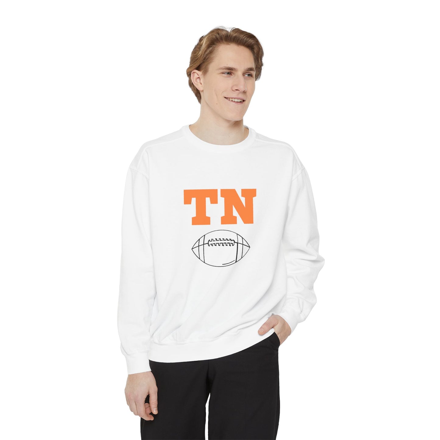 Tennessee Football Sweatshirt, Unisex Crewneck, Garment-Dyed Pullover, Game Day Apparel, Fall Fashion, Casual Wear, Sports Gift
