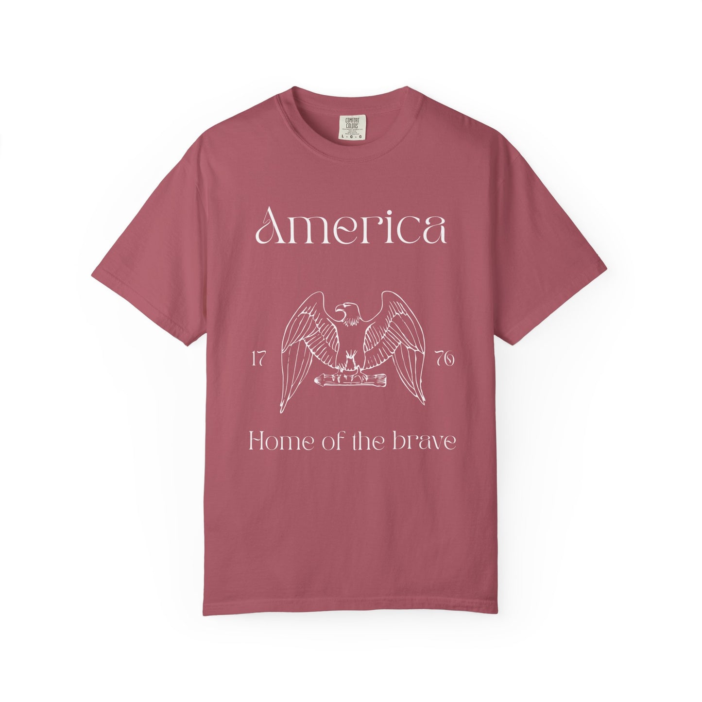 Vintage America T-Shirt - Home of the Brave - Unisex Garment-Dyed Tees