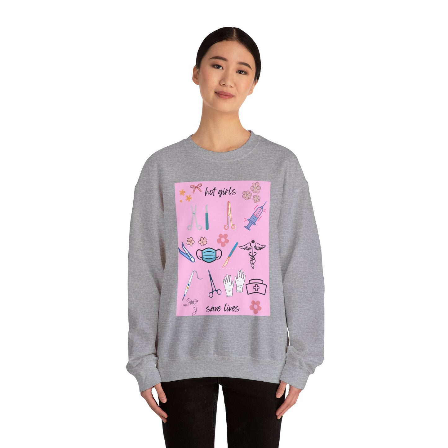 Healthcare Heroes Sweatshirt, Hot Girls Save Lives Crewneck, Nurse Appreciation Gift, Medical Student Sweatshirt, Cute Medical [...]