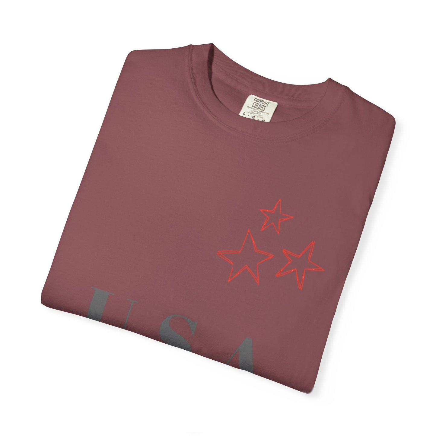 Patriotic Unisex Garment-Dyed T-Shirt - USA Stars Design