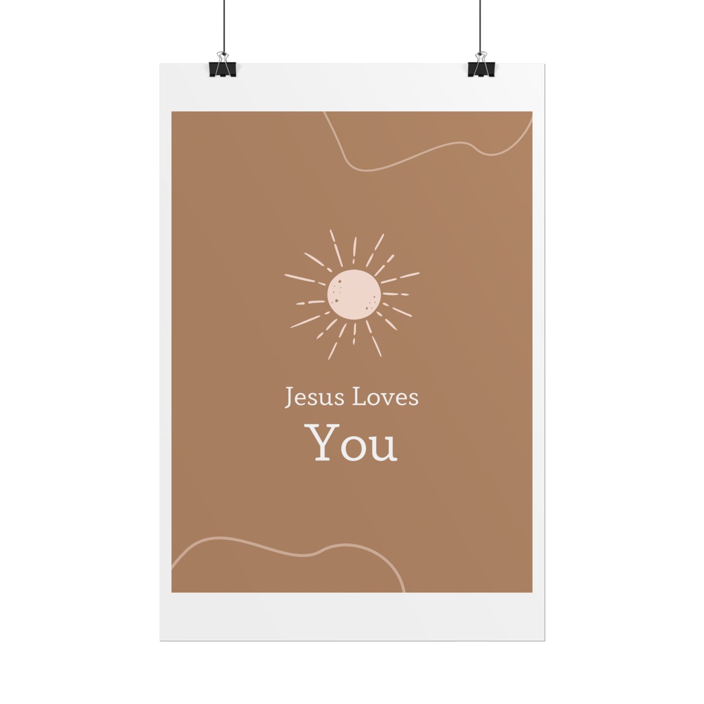 Inspirational Wall Art Poster, Jesus Loves You Decor, Positive Vibes, Faith-Based Gift, Uplifting Home Decor