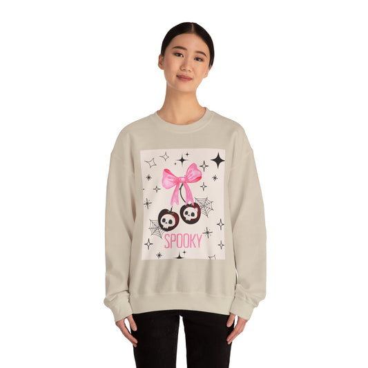 Spooky Skull Crewneck Sweatshirt, Halloween Apparel, Unisex Sweatshirt, Cozy Graphic Top, Autumn Fashion