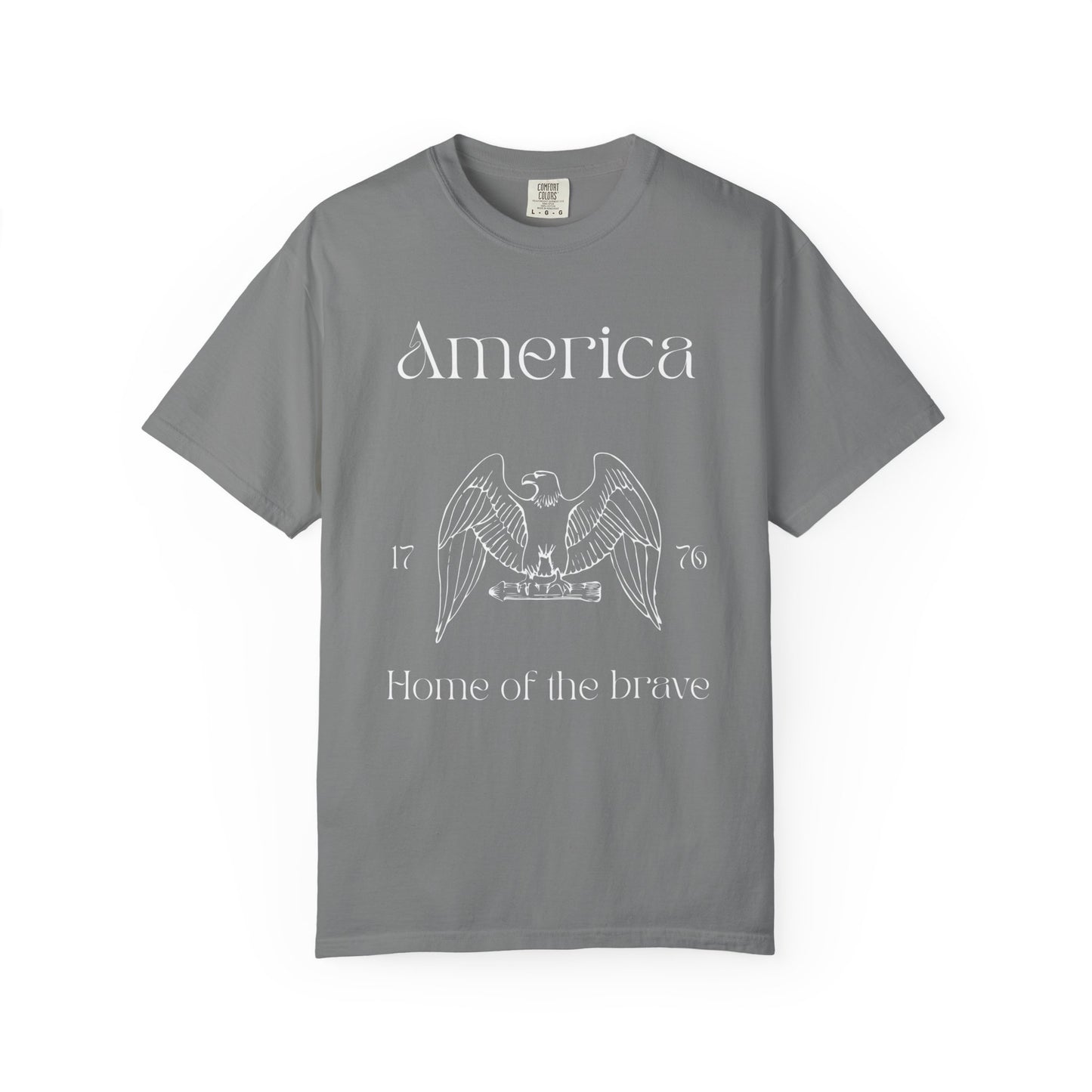 Vintage America T-Shirt - Home of the Brave - Unisex Garment-Dyed Tees