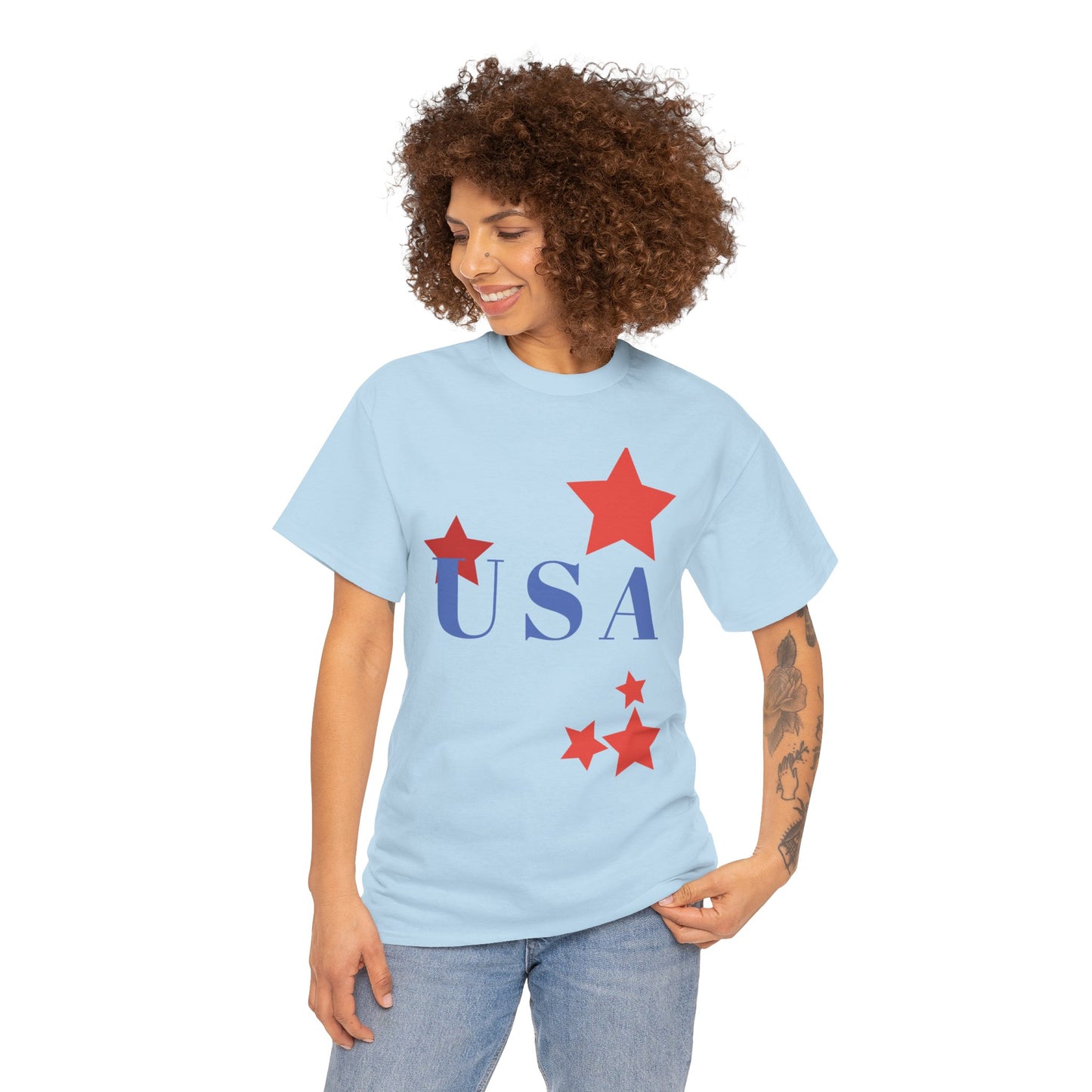 Celebrate Freedom Unisex Heavy Cotton Tee - USA Stars Design