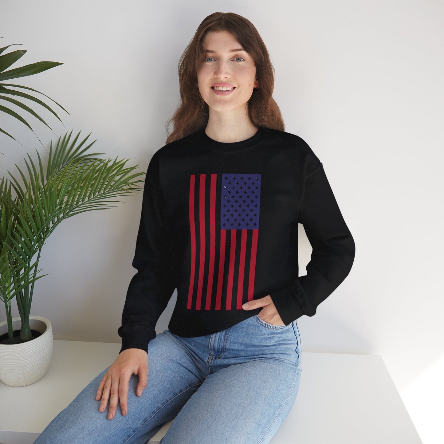 Patriotic USA Flag Crewneck Sweatshirt
