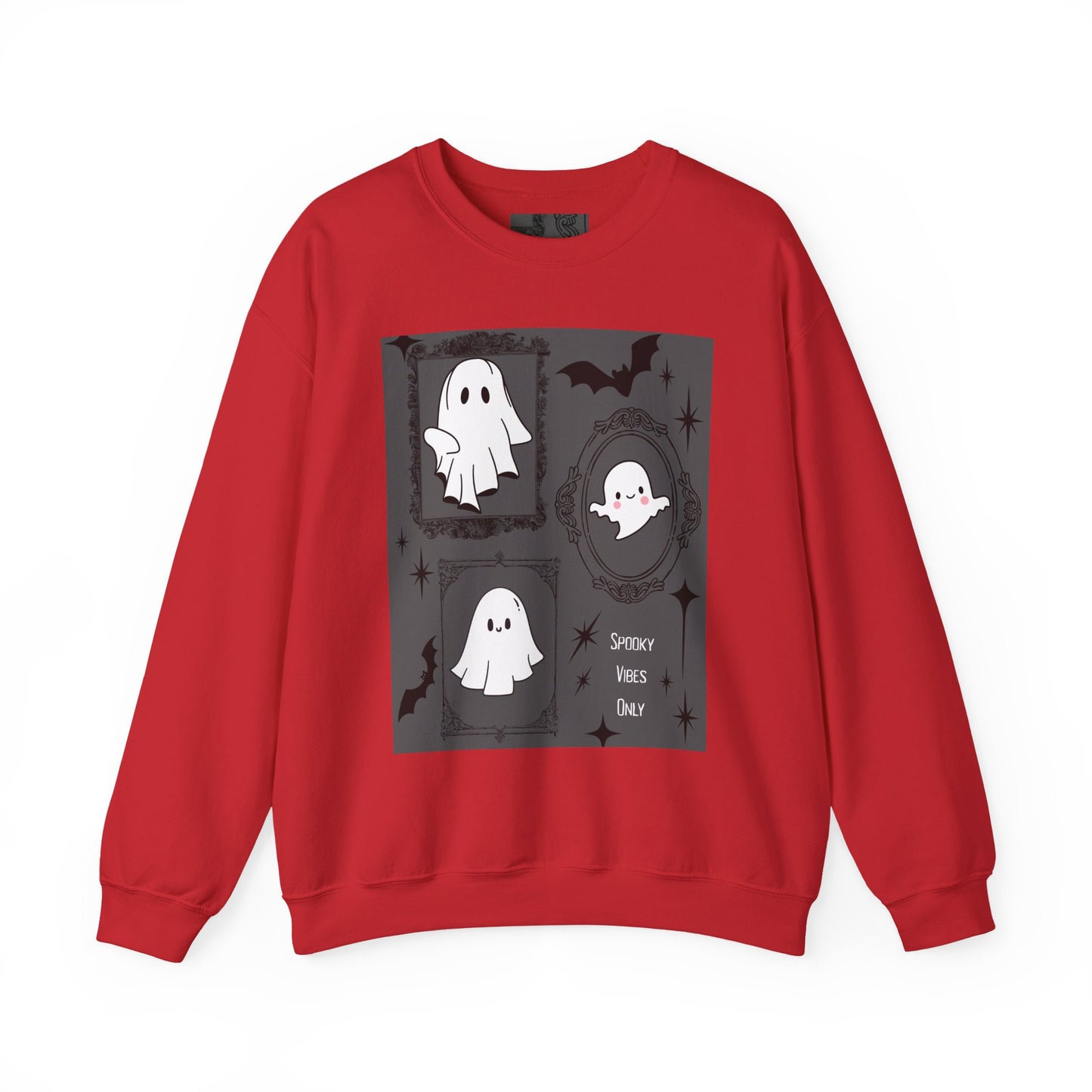 Spooky Ghost Halloween Sweatshirt, Unisex Crewneck, Cozy Fall Fashion, Trick or Treat, Halloween Party Apparel, Cute Ghost Design