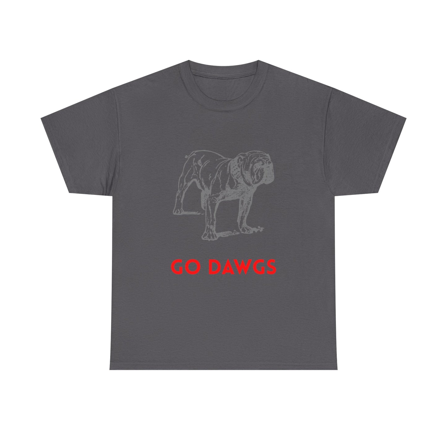 Unisex Heavy Cotton Tee - Go Dawgs Bulldog Design, Dog Lover Gift, College Apparel, Casual Wear, Sports Fan Gear
