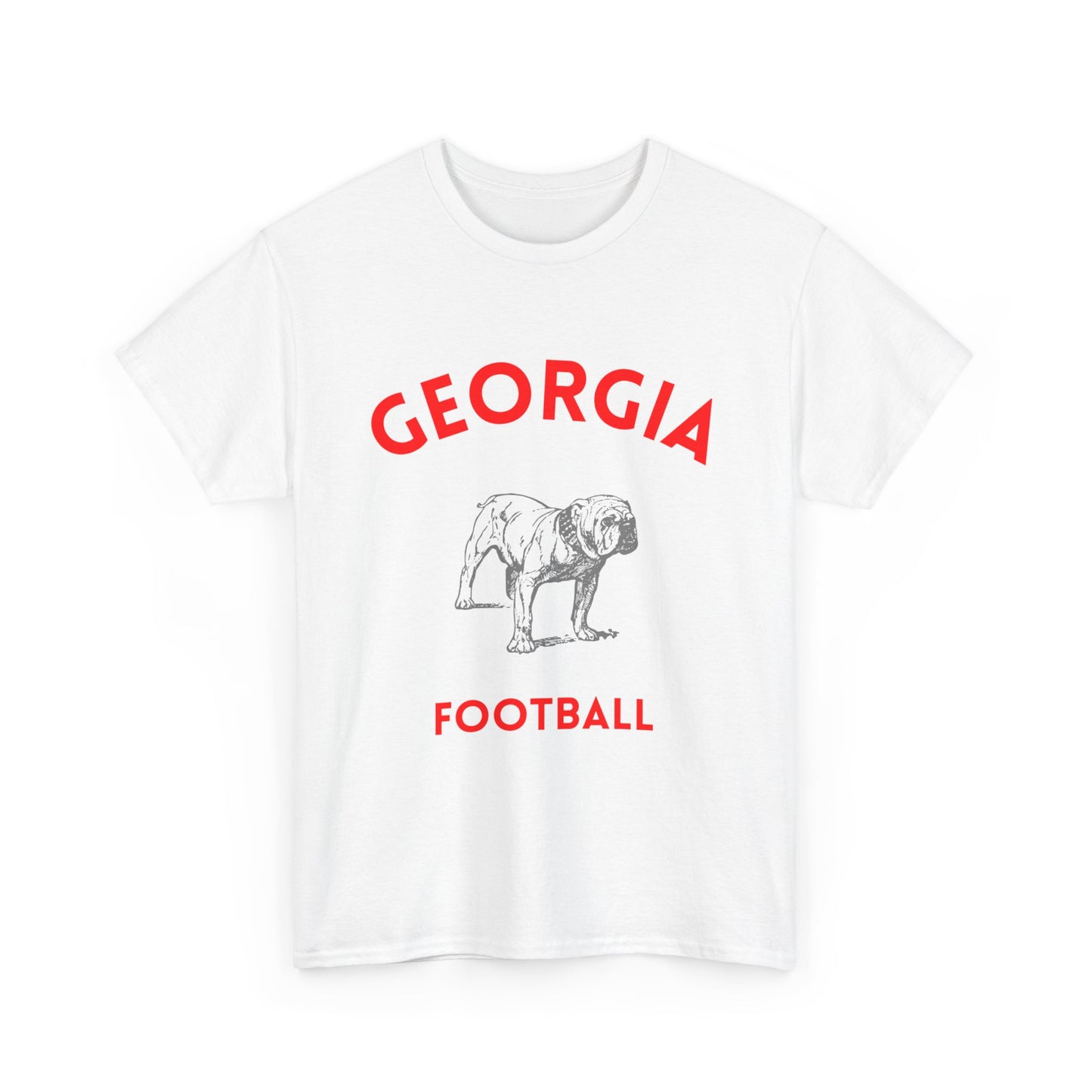 Georgia Football Unisex Heavy Cotton Tee, Casual Sports Tee, Football Game Shirt, Gift for Fans, Georgia Bulldogs Apparel