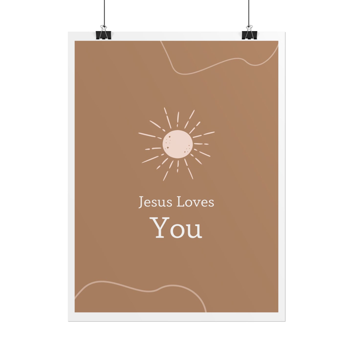 Inspirational Wall Art Poster, Jesus Loves You Decor, Positive Vibes, Faith-Based Gift, Uplifting Home Decor
