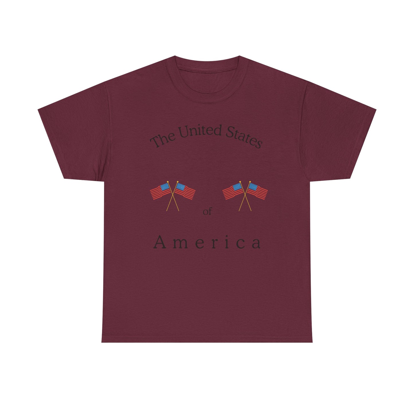 Patriotic Heavy Cotton Tee – USA Flag Design