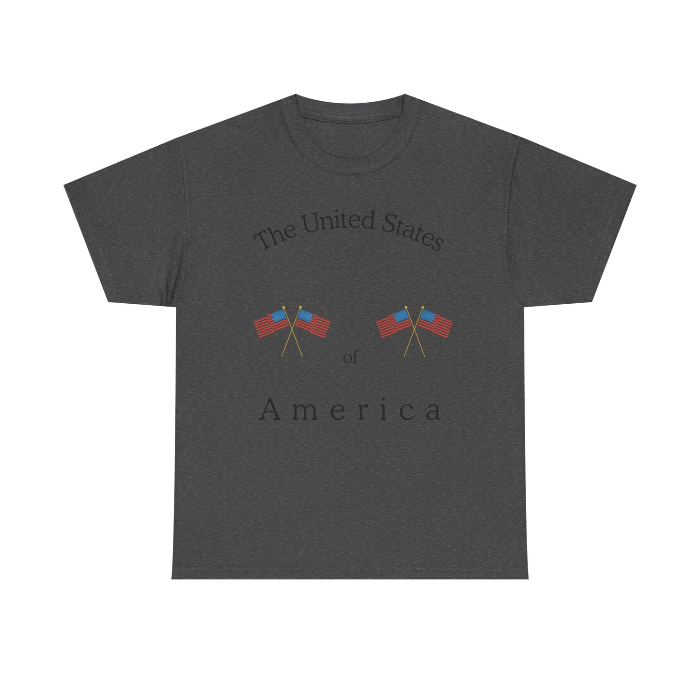 Patriotic Heavy Cotton Tee – USA Flag Design