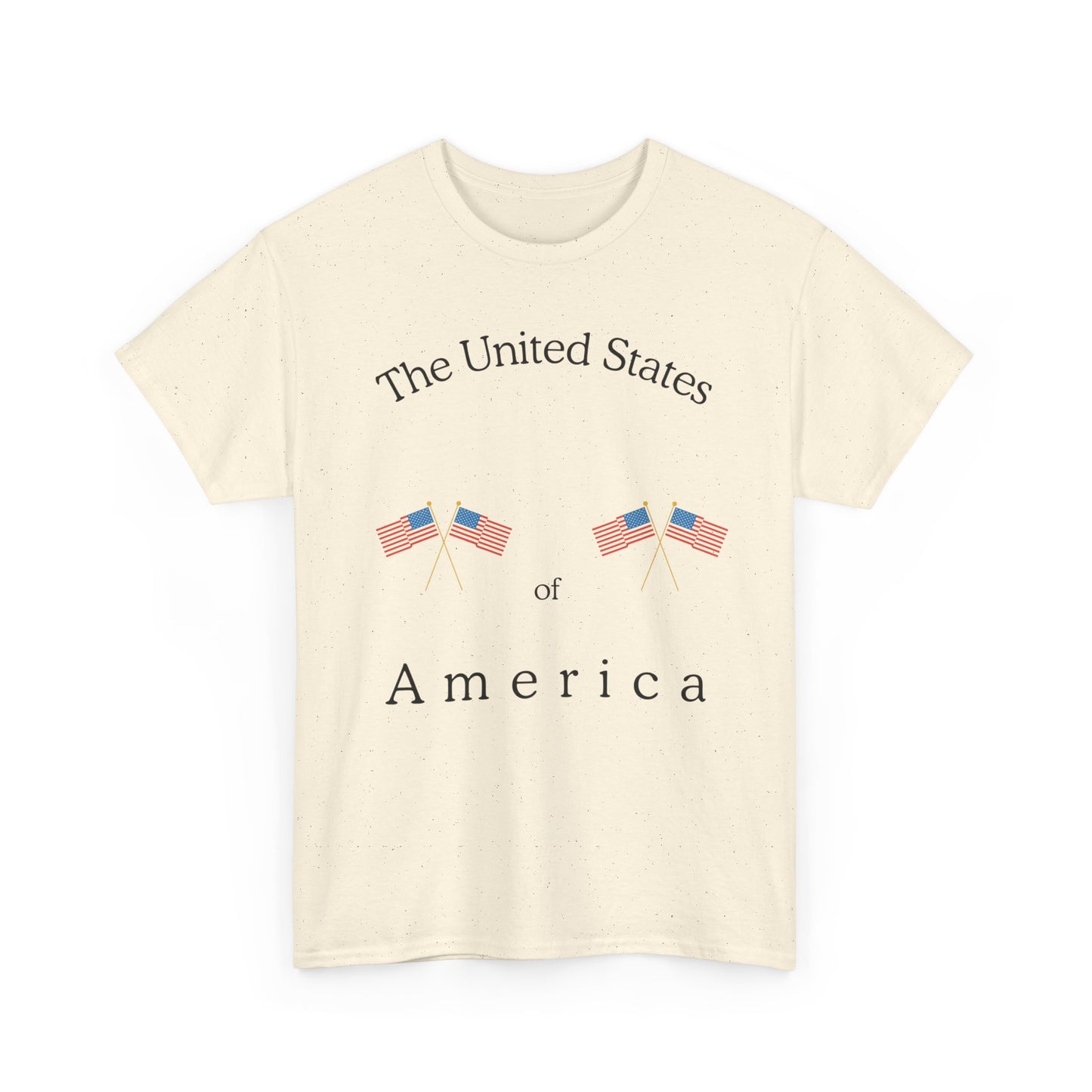 Patriotic Heavy Cotton Tee – USA Flag Design