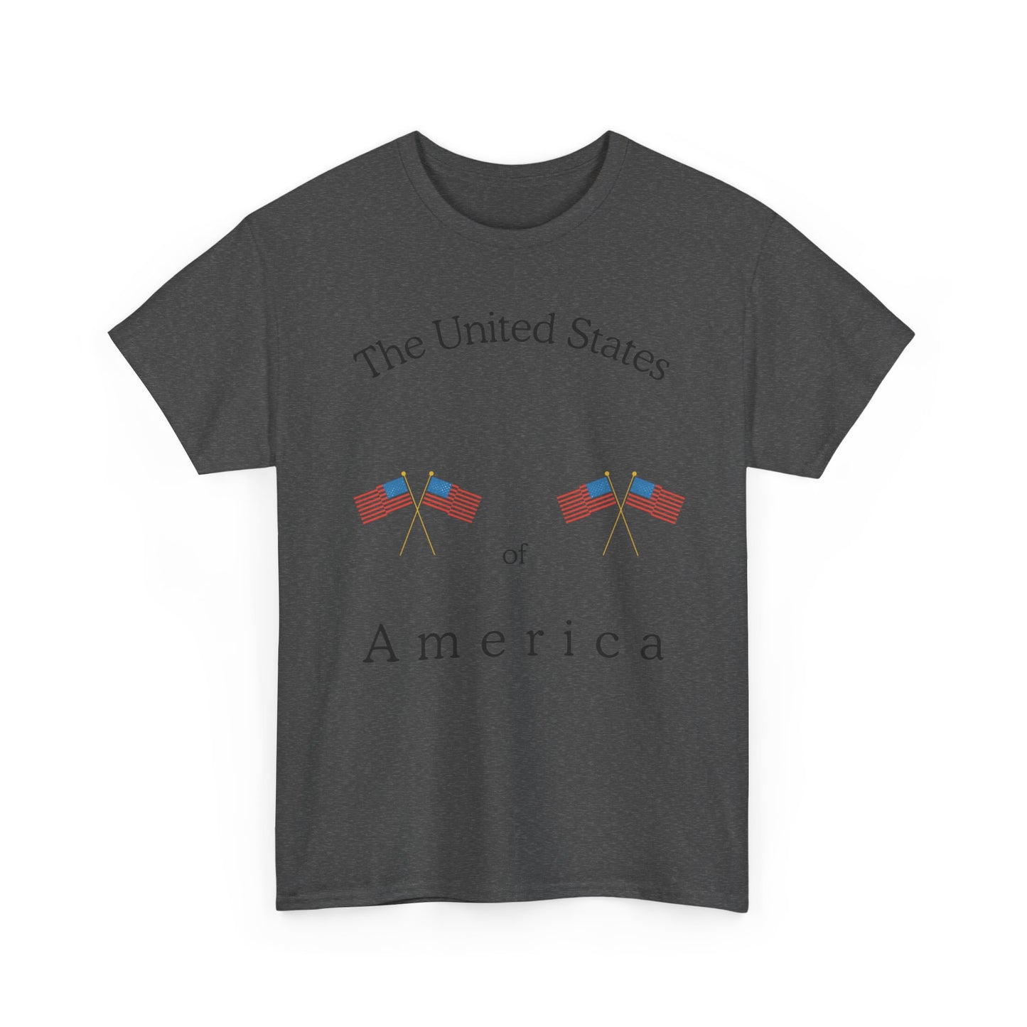 Patriotic Heavy Cotton Tee – USA Flag Design