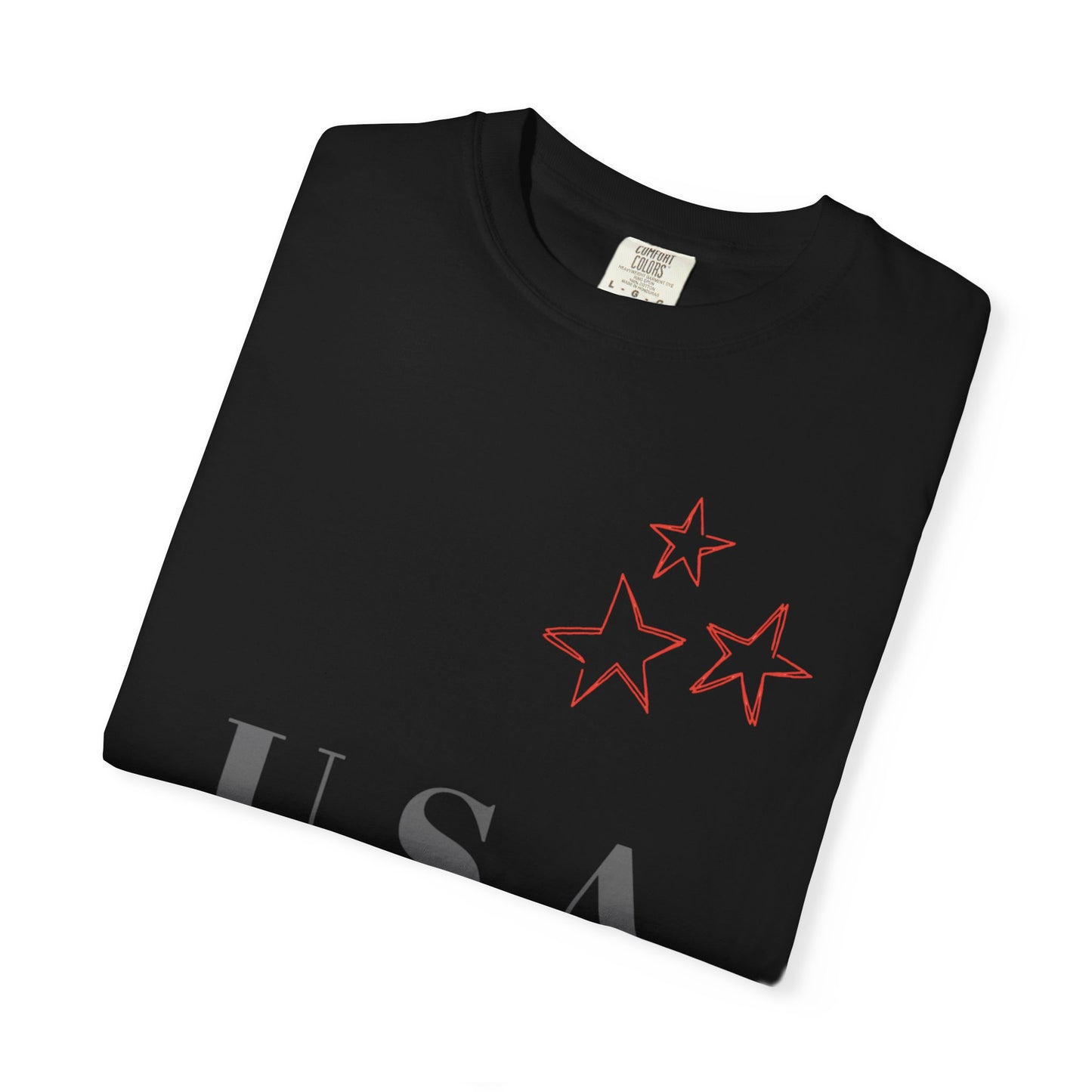 Patriotic Unisex Garment-Dyed T-Shirt - USA Stars Design