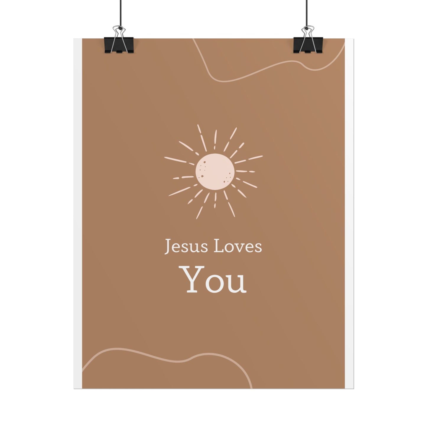 Inspirational Wall Art Poster, Jesus Loves You Decor, Positive Vibes, Faith-Based Gift, Uplifting Home Decor