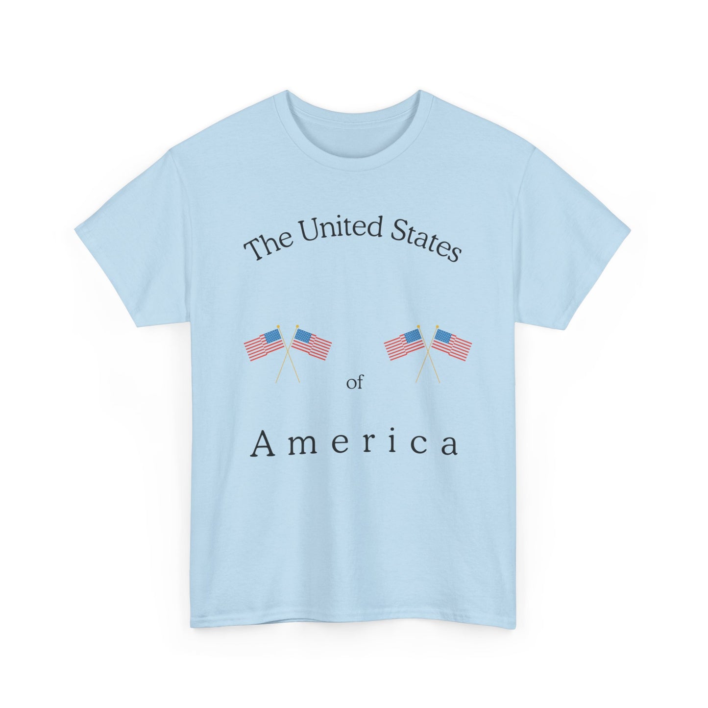 Patriotic Heavy Cotton Tee – USA Flag Design