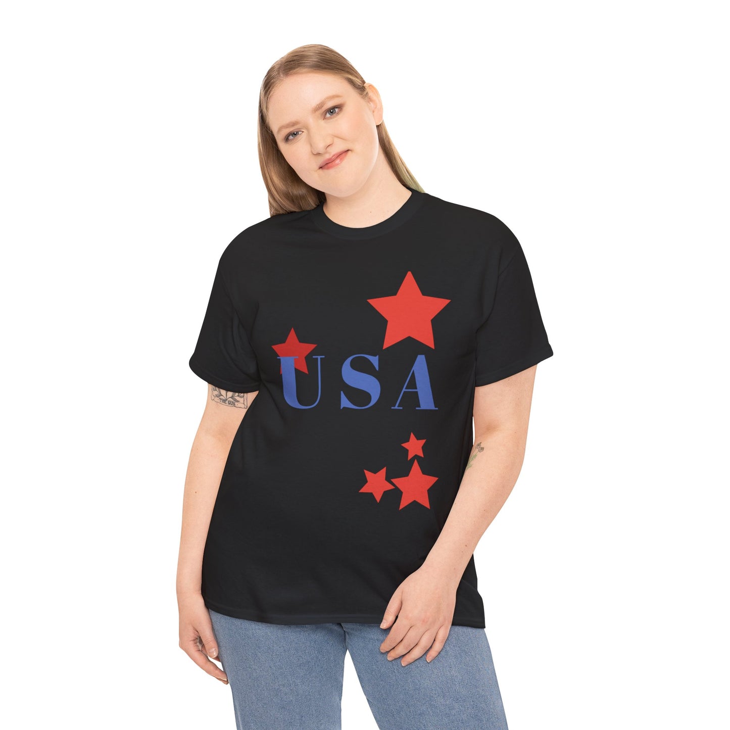 Celebrate Freedom Unisex Heavy Cotton Tee - USA Stars Design