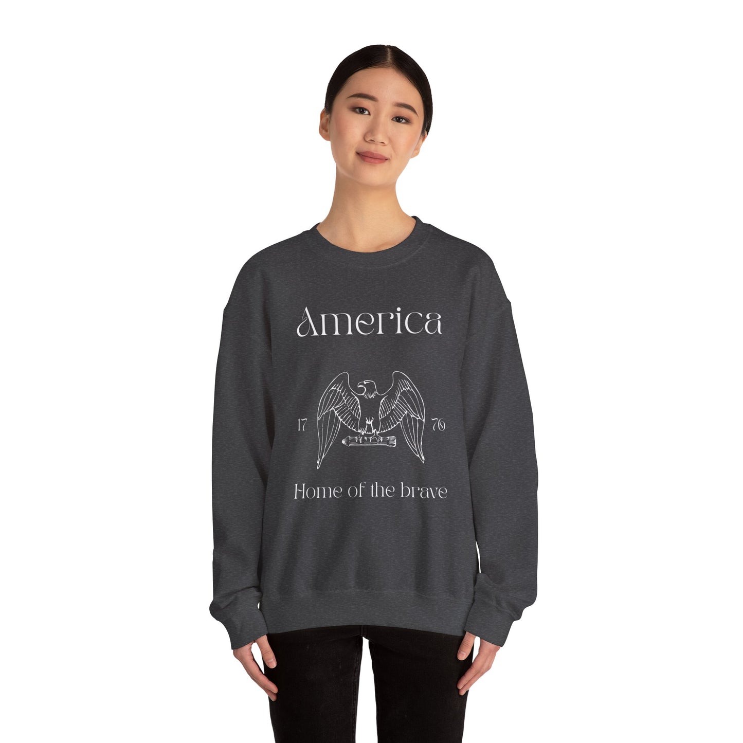 Patriotic Unisex Crewneck Sweatshirt - America, Home of the Brave