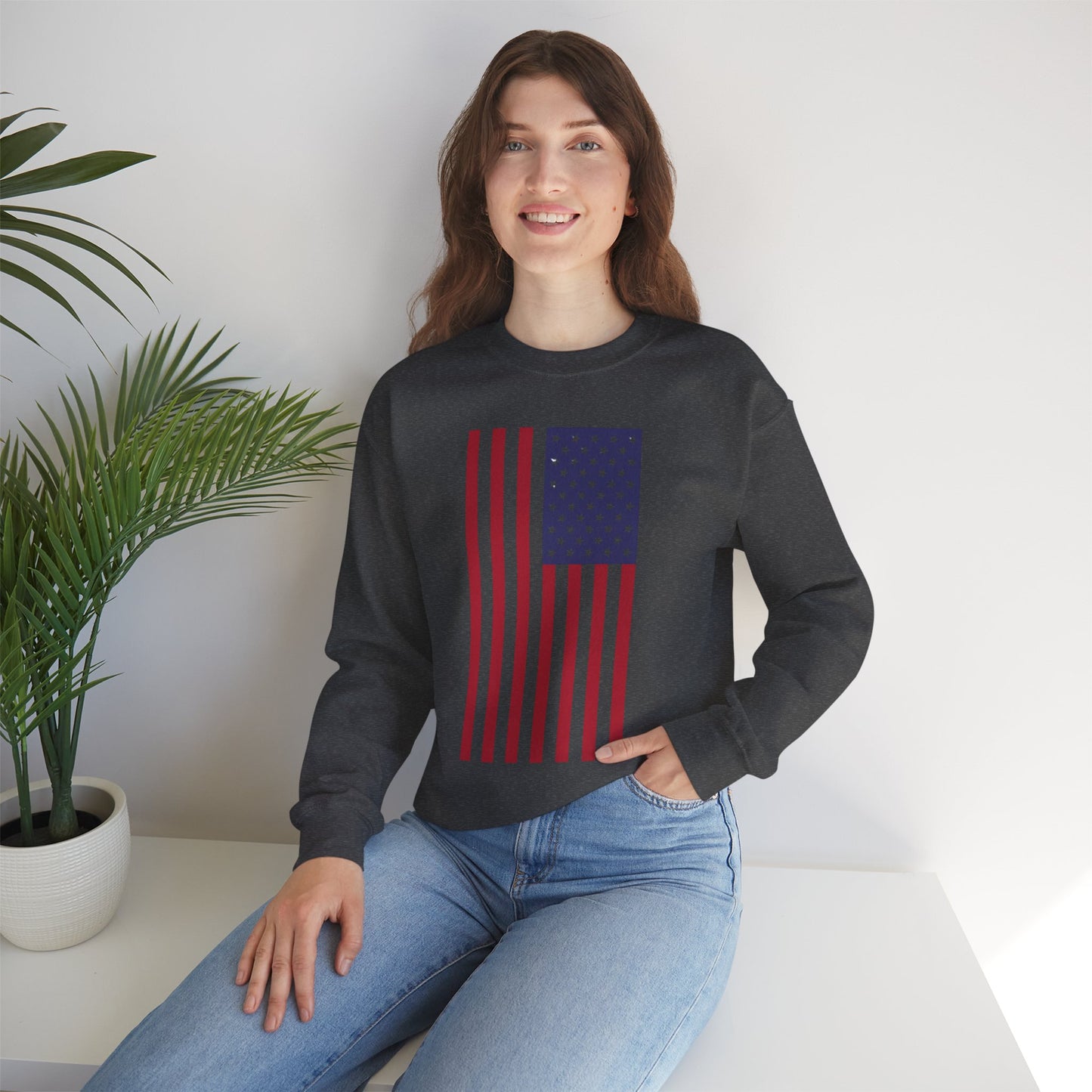 Patriotic USA Flag Crewneck Sweatshirt