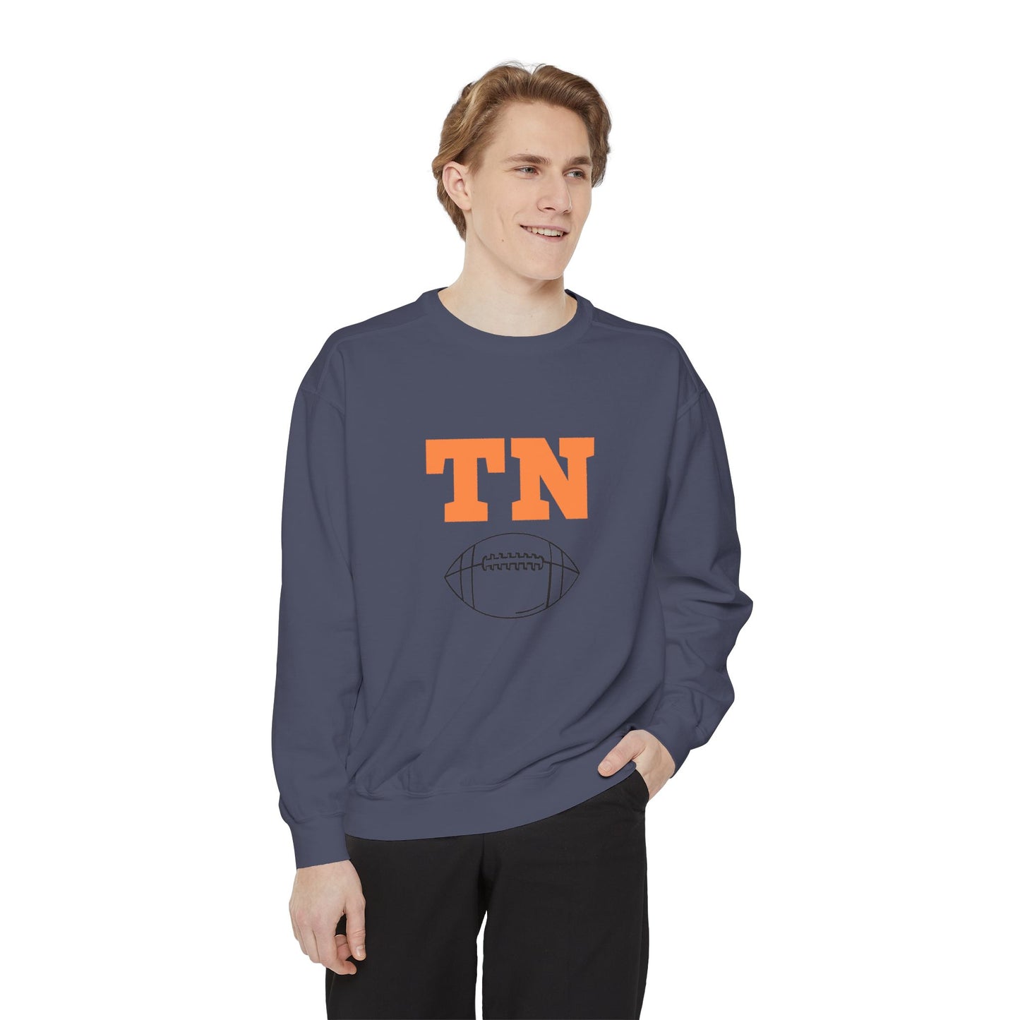 Tennessee Football Sweatshirt, Unisex Crewneck, Garment-Dyed Pullover, Game Day Apparel, Fall Fashion, Casual Wear, Sports Gift