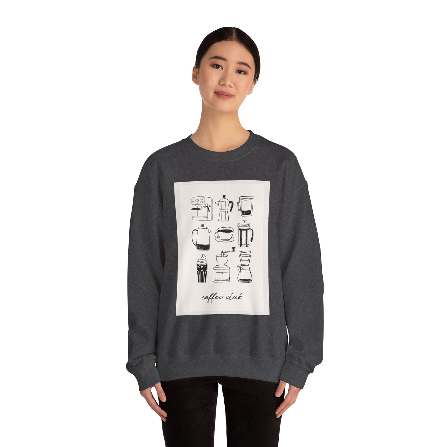 Coffee Club Crewneck Sweatshirt, Cozy Fashion Sweatshirt, Perfect for Coffee Lovers, Unique Gift for Baristas, Casual Wear, Coffee [...]