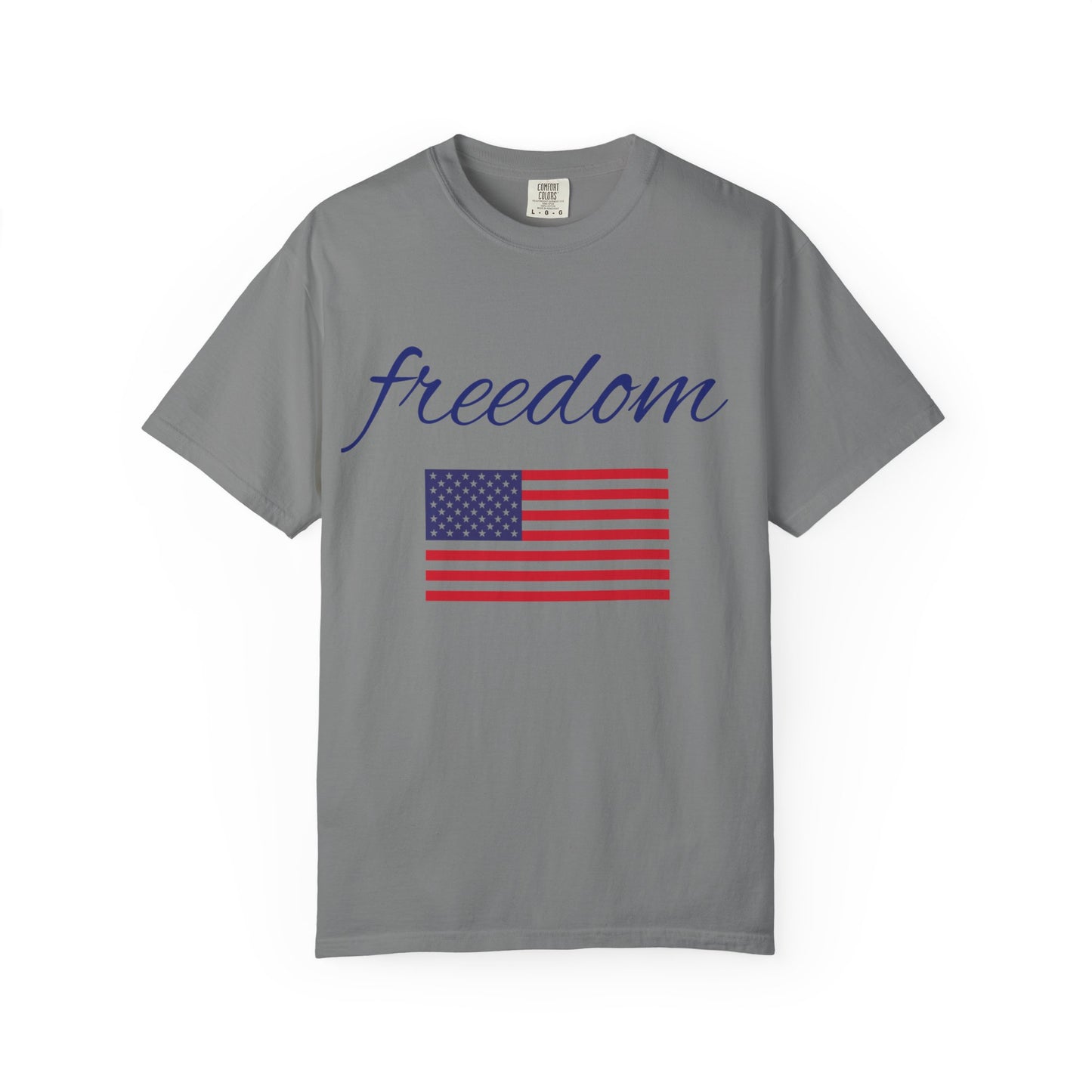 Freedom Unisex Garment-Dyed T-Shirt with American Flag Design