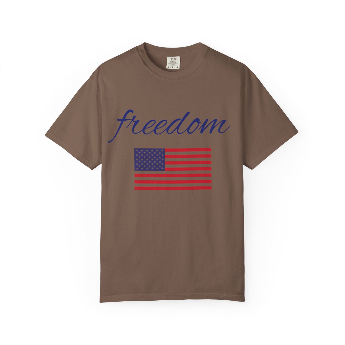 Freedom Unisex Garment-Dyed T-Shirt with American Flag Design