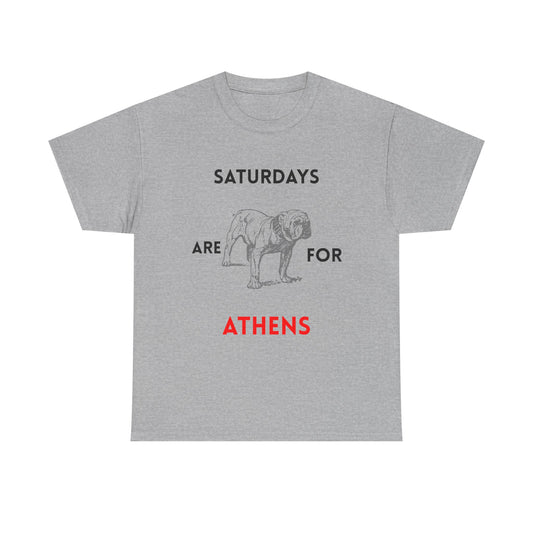 Saturdays Are for Athens Unisex Tee, Casual Cotton Shirt, Dog Lover Gift, Weekend Vibes T-Shirt, Summer Wardrobe Essential