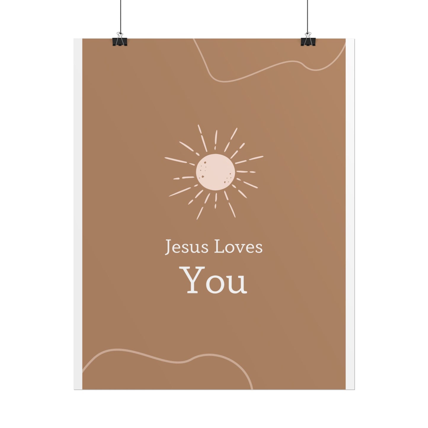 Inspirational Wall Art Poster, Jesus Loves You Decor, Positive Vibes, Faith-Based Gift, Uplifting Home Decor