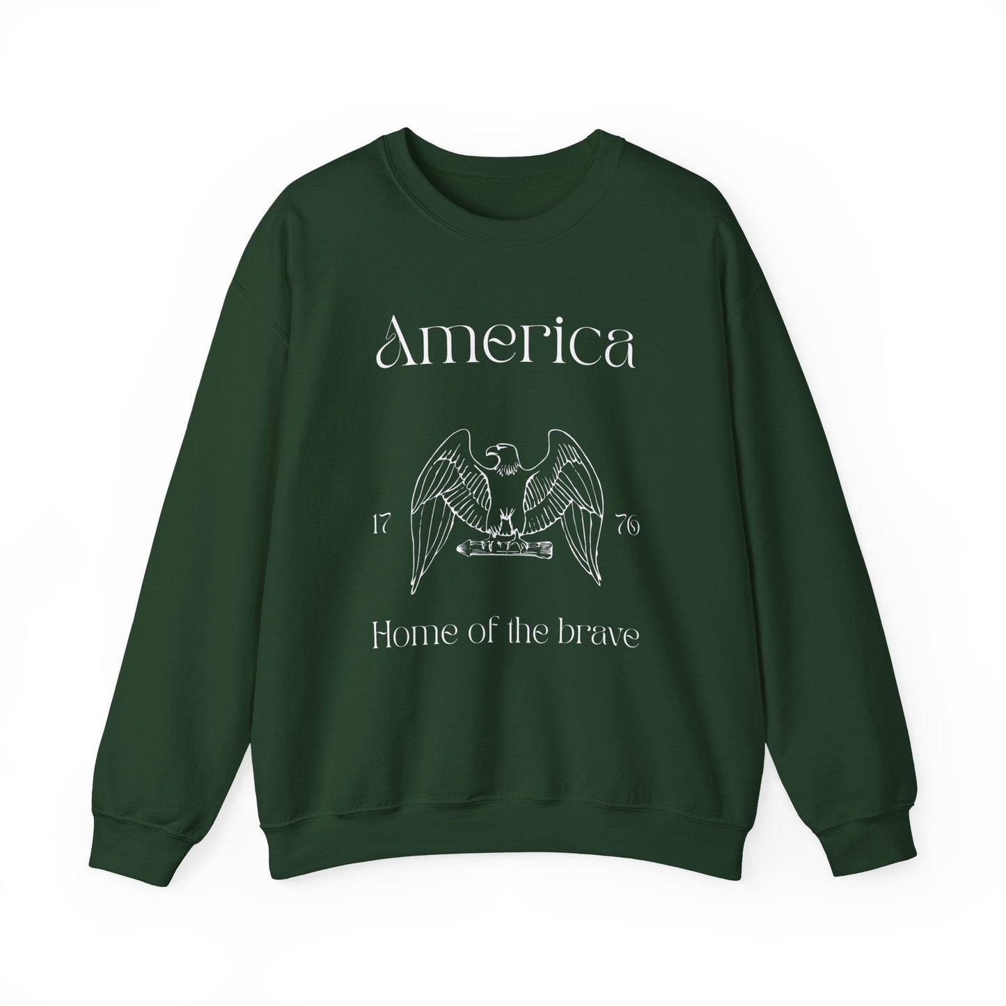 Patriotic Unisex Crewneck Sweatshirt - America, Home of the Brave