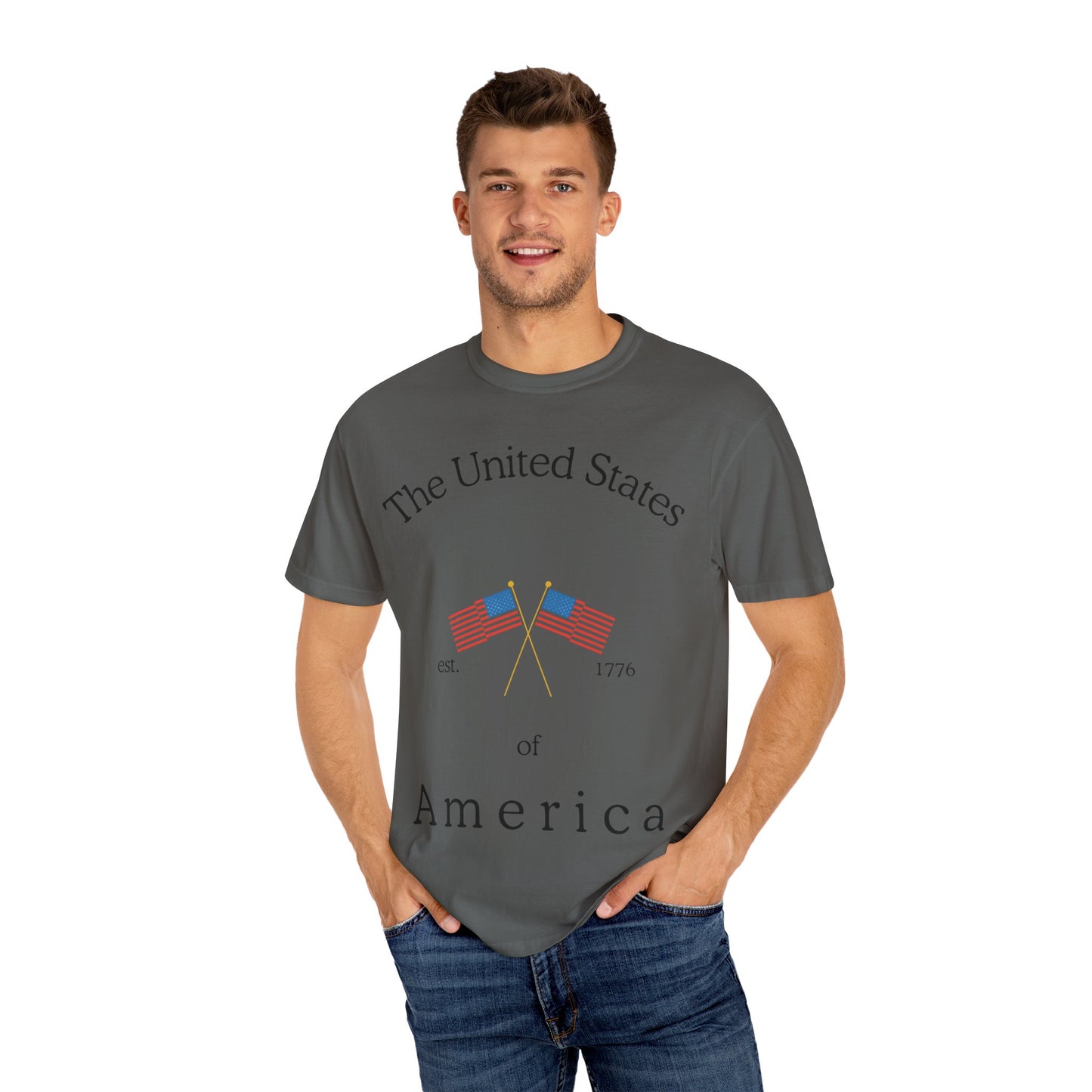 Patriotic Graphic Tee: The United States of America