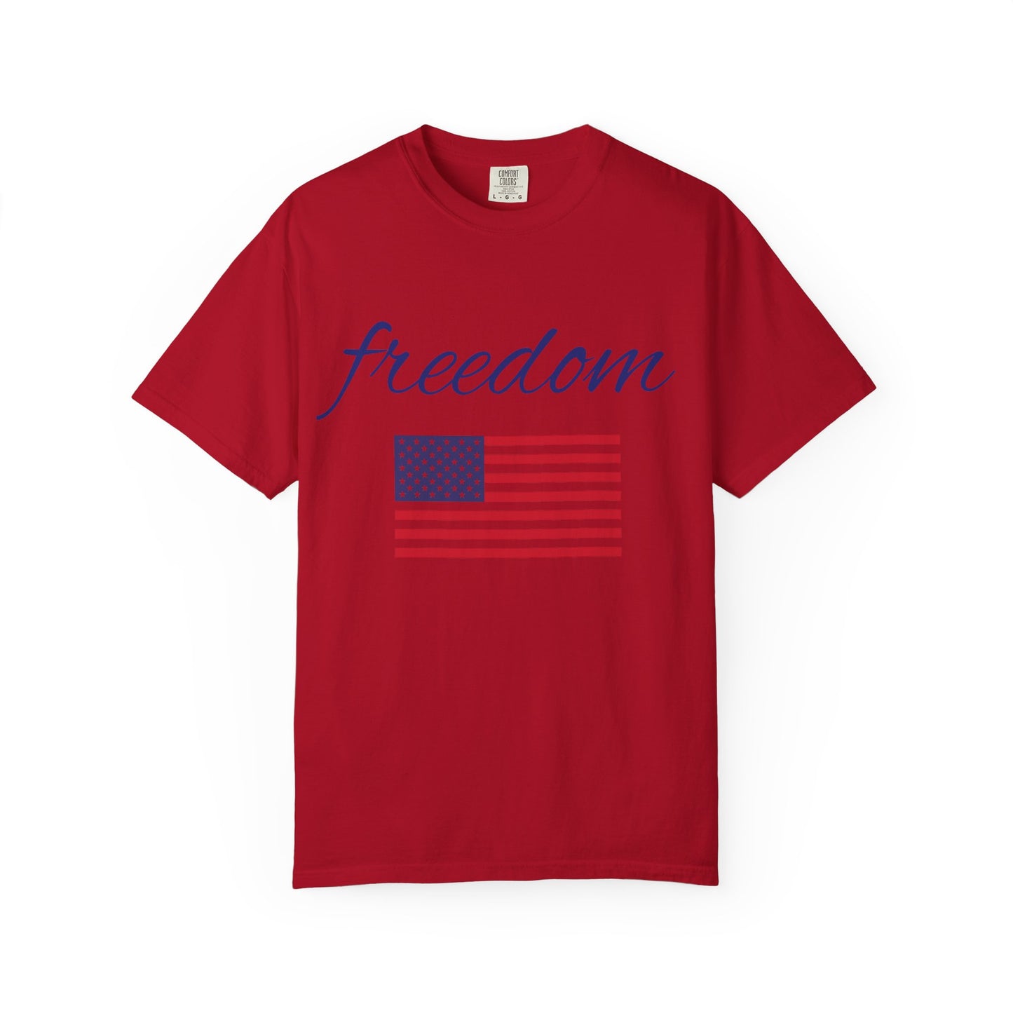 Freedom Unisex Garment-Dyed T-Shirt with American Flag Design