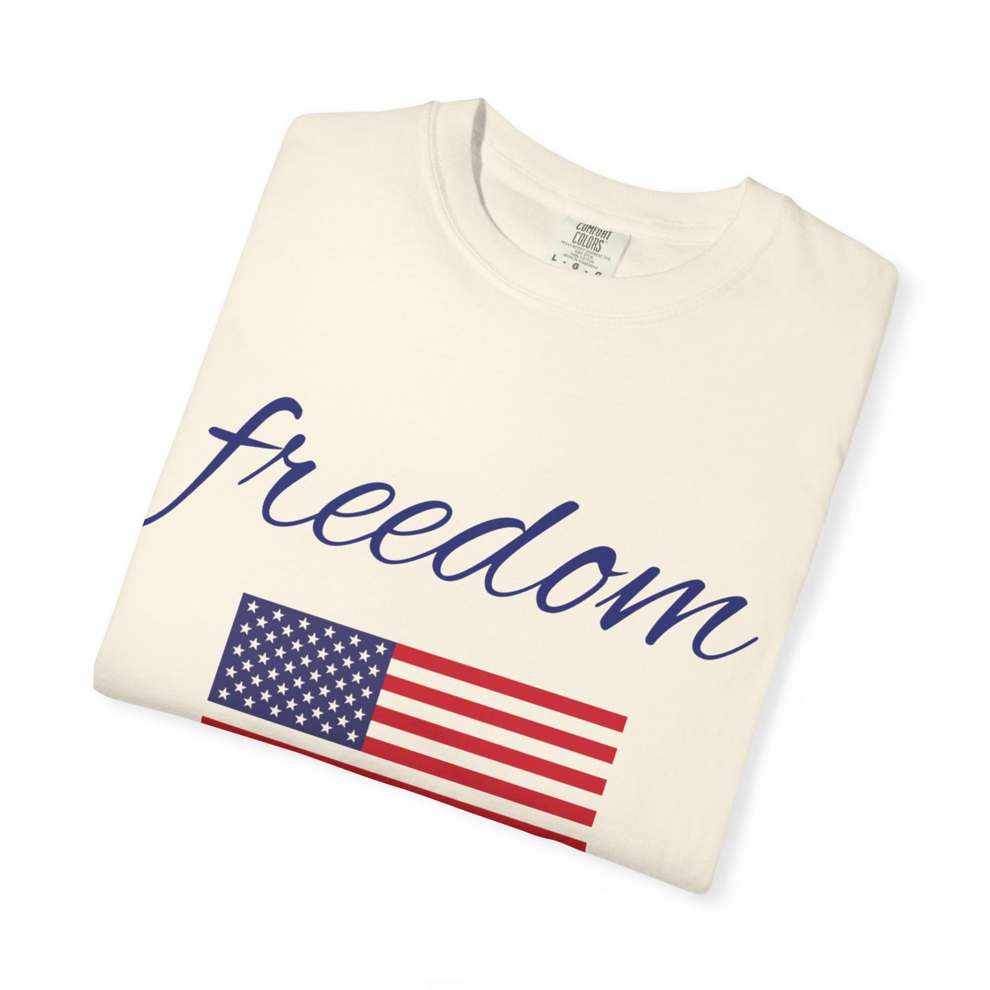 Freedom Unisex Garment-Dyed T-Shirt with American Flag Design