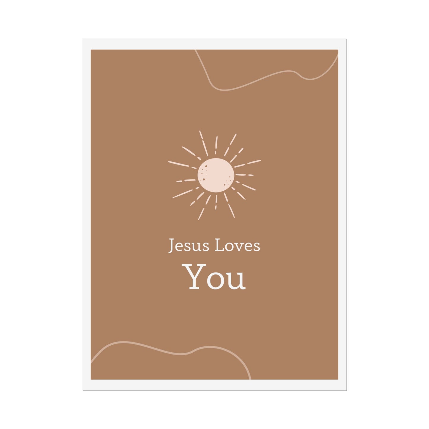 Inspirational Wall Art Poster, Jesus Loves You Decor, Positive Vibes, Faith-Based Gift, Uplifting Home Decor