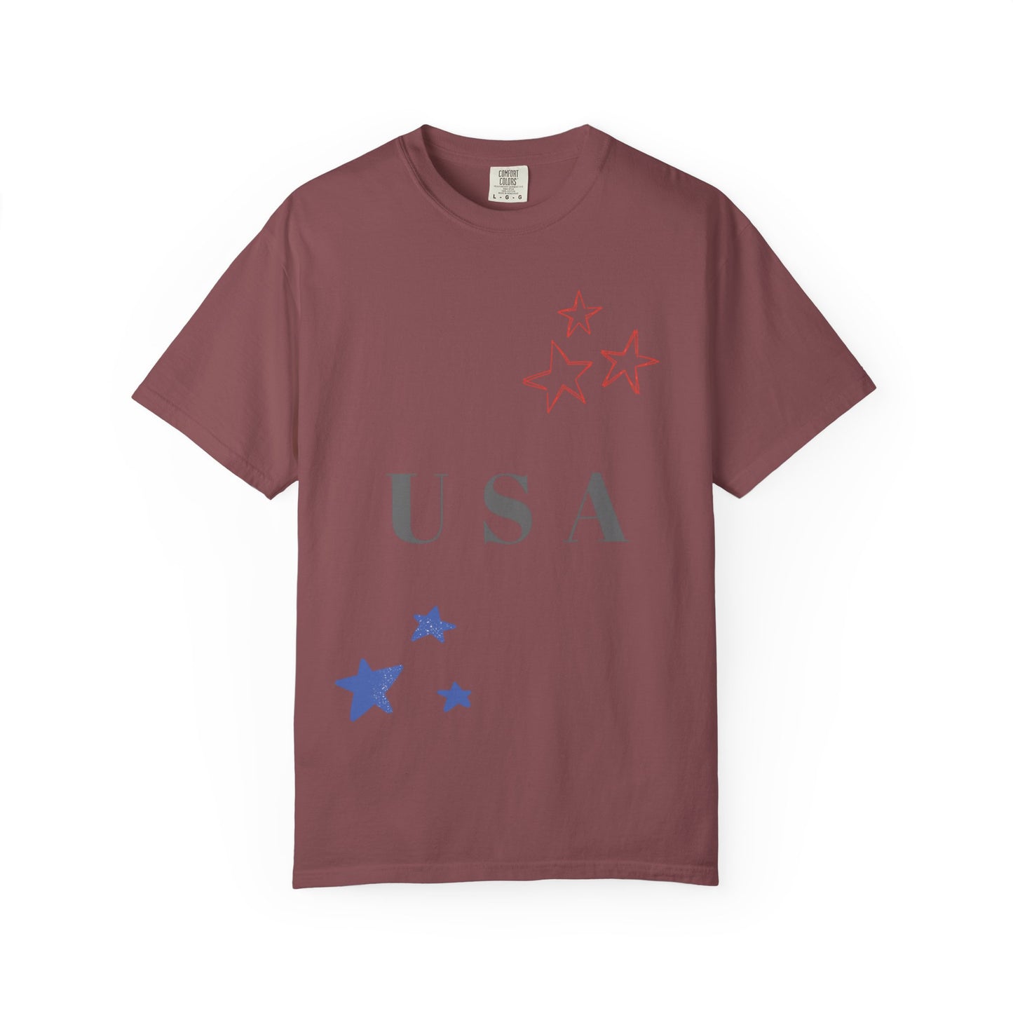 Patriotic Unisex Garment-Dyed T-Shirt - USA Stars Design