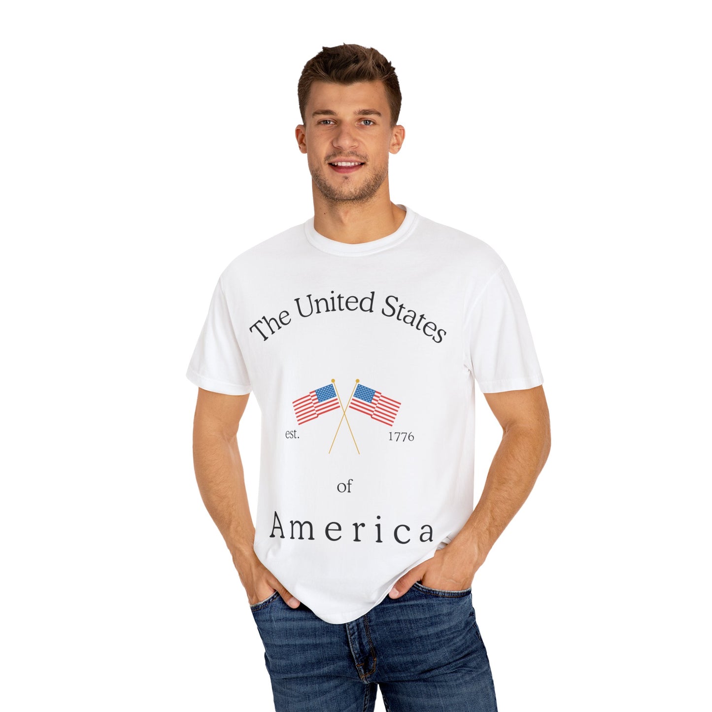 Patriotic Graphic Tee: The United States of America
