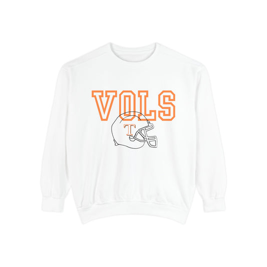 Unisex Garment-Dyed Sweatshirt with Vintage VOLs Design, Cozy Crewneck for Game Day, College Sports, Casual Wear, Gift for Fans