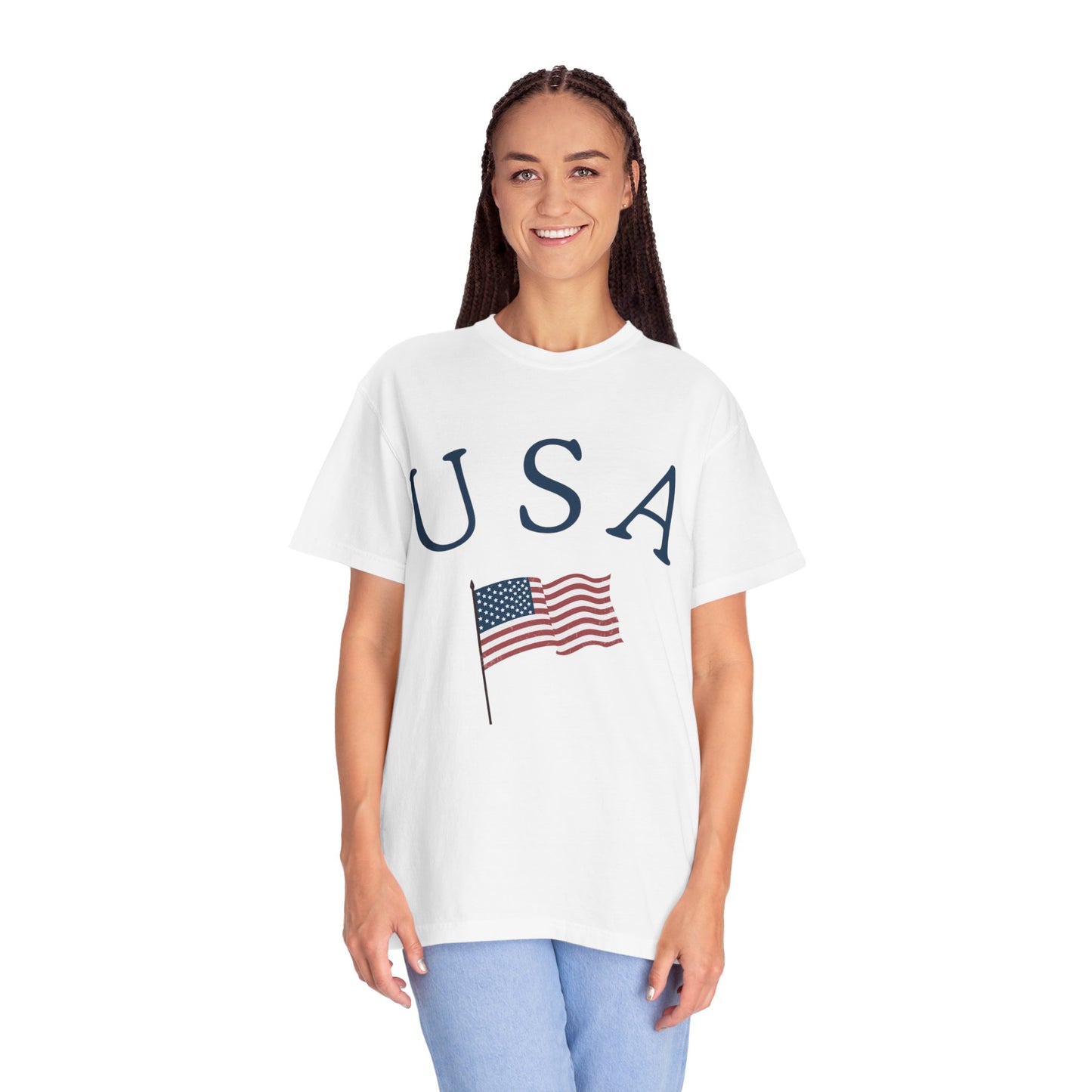 USA Flag Unisex Garment-Dyed T-Shirt