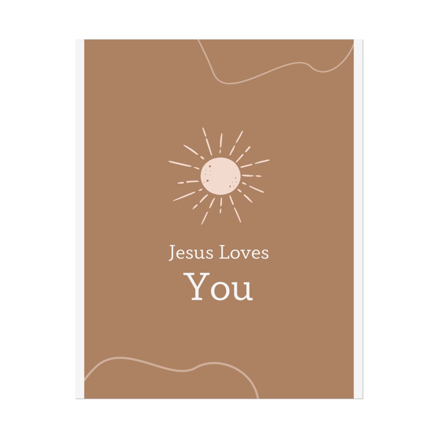 Inspirational Wall Art Poster, Jesus Loves You Decor, Positive Vibes, Faith-Based Gift, Uplifting Home Decor