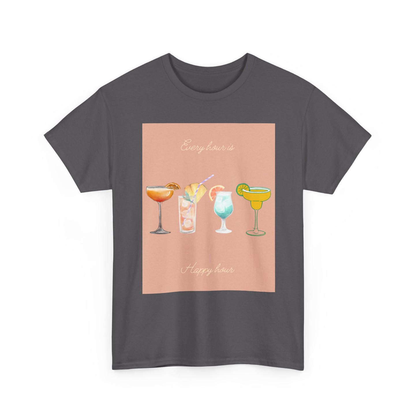 Cocktail Vibes Unisex Heavy Cotton Tee, Summer Party Shirt, Retro Drinks Graphic Tee, Gift for Cocktail Lovers, Vacation Wear, Fun T-Shirt