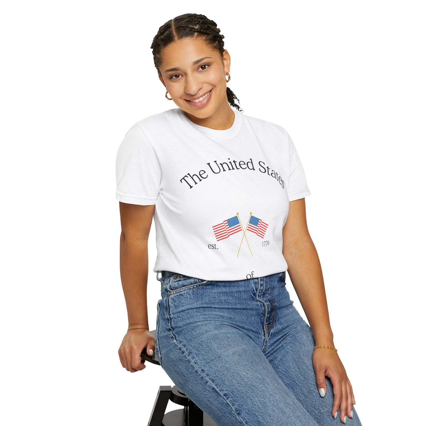 Patriotic Graphic Tee: The United States of America