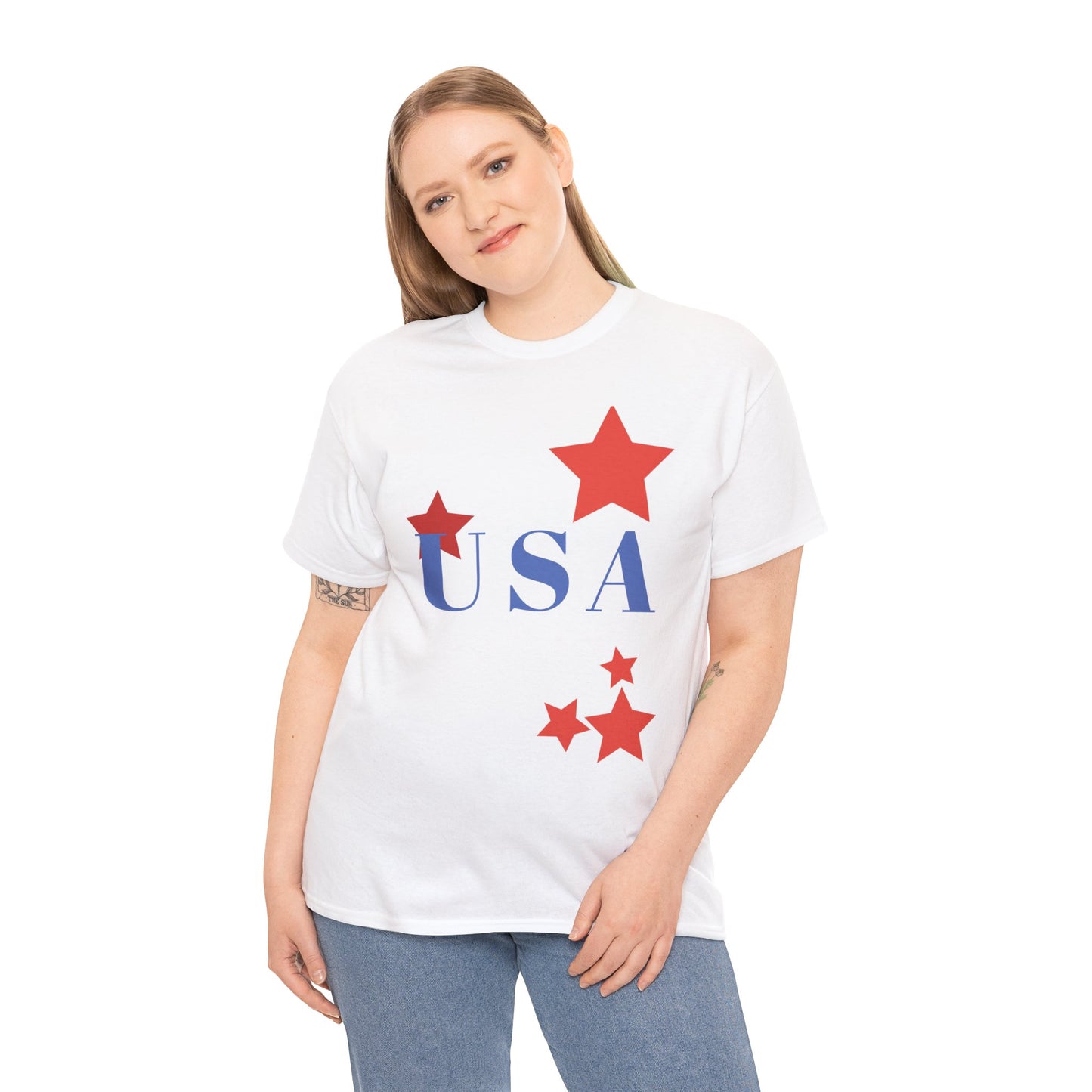 Celebrate Freedom Unisex Heavy Cotton Tee - USA Stars Design